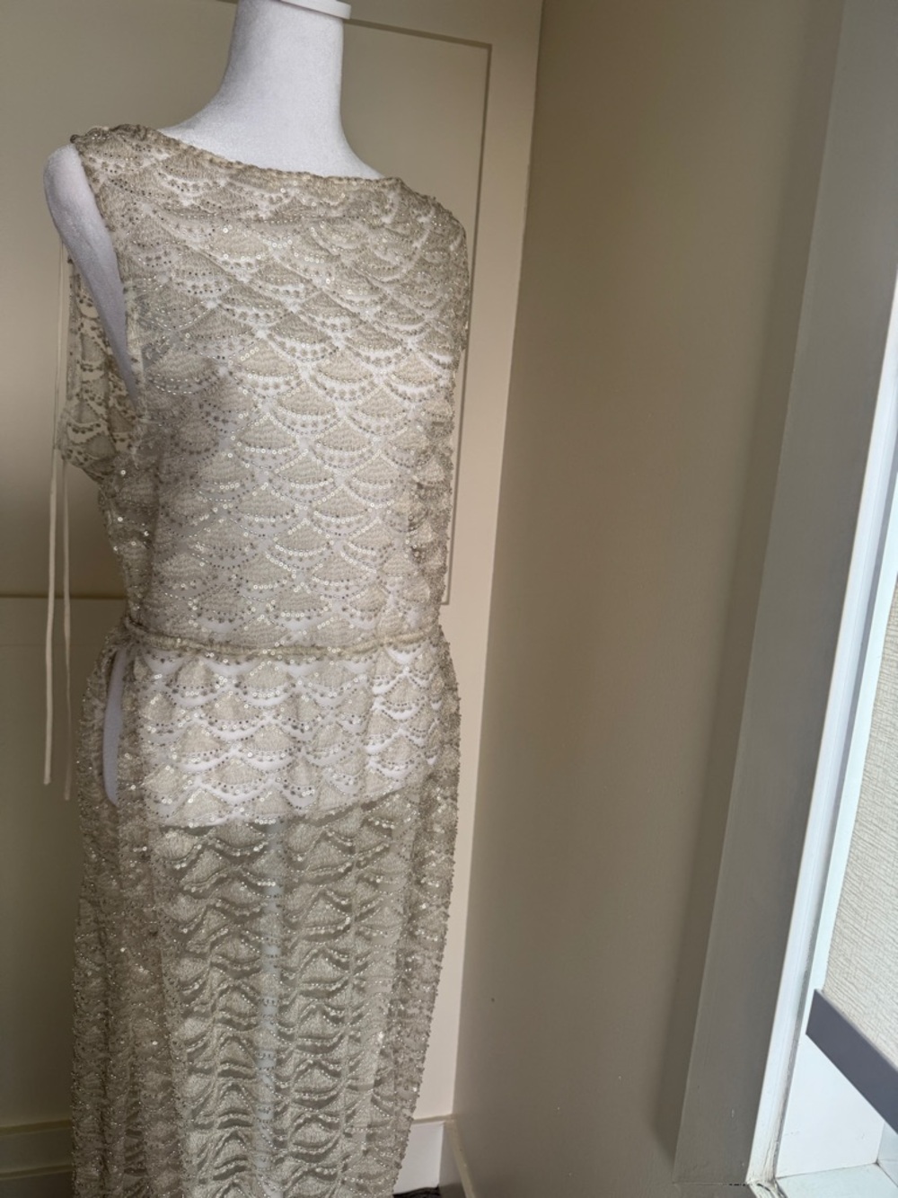 Reformation Champagne Beaded Maxi Dress - Picture 7 of 14